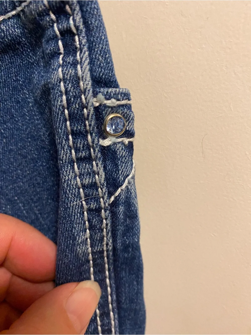 Amethyst Jeans 14 Shorts Bermuda Denim Stretch Blue Bling Rivets